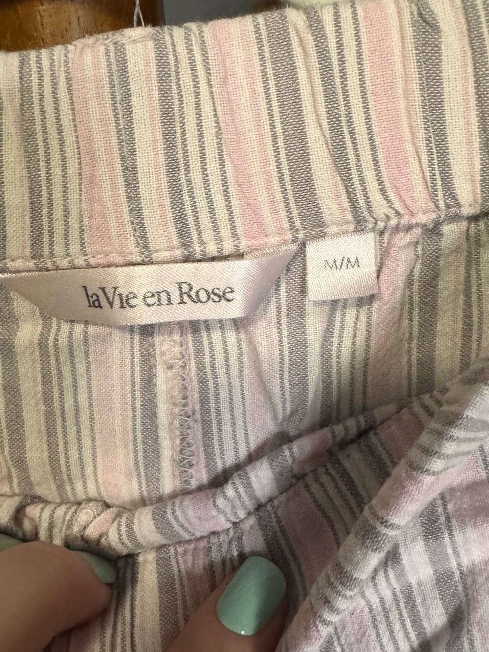 🌸 La Vie en Rose Striped Pajama Lounge Pants — Size Medium - Picture 3 of 5